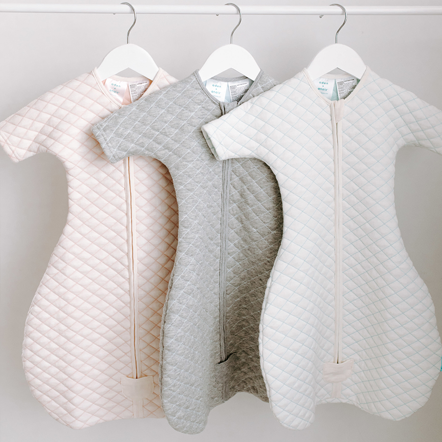 aden+anais Śpiworek SNUG FIT SLEEVED CREAM/MINT rozmiar S