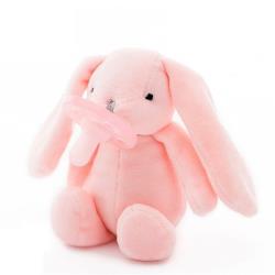 MINIKOIOI Smoczek uspokajający z przytulanką Pink Bunny