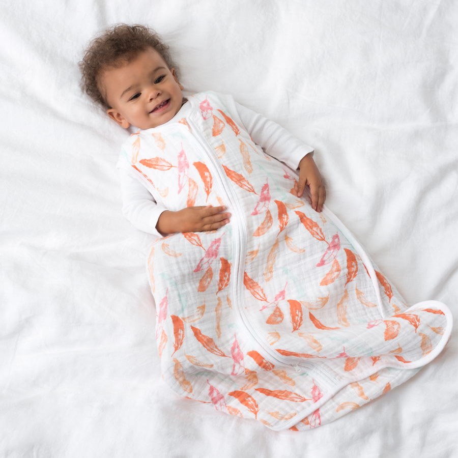 aden+anais Śpiworek muślinowy PETAL BLOOMS FEATHERS rozmiar L