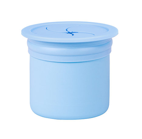 MinikOiOi silikonowy bidon i pojemnik na przekąski MINERAL BLUE/AQUA GREEN