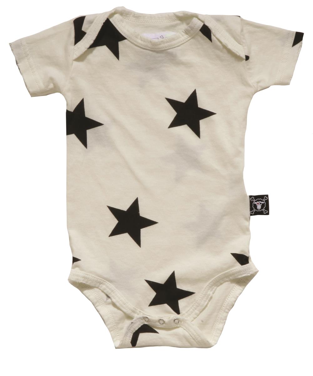 NUNUNU BABY Body białe w gwiazdki