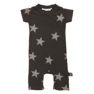 NUNUNU BABY Romper krótkie nogawki melanż w gwiazdki 12-18m