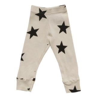 NUNUNU BABY Legginsy białe w gwiazdki